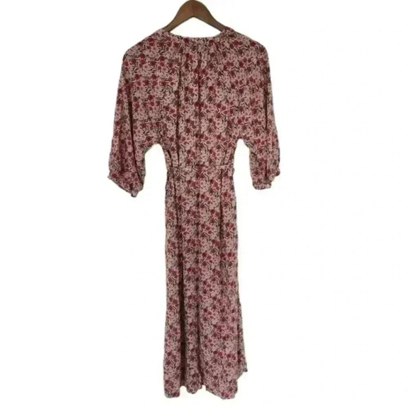 An'ge Marcella Dress Poppy Floral Print Red Pink Green Viscose  Women's size Med - Picture 3 of 14